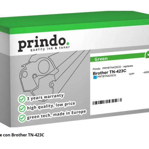 Prindo Tóner cian PRTBTN423CG Green Compatible con Brother TN-423C