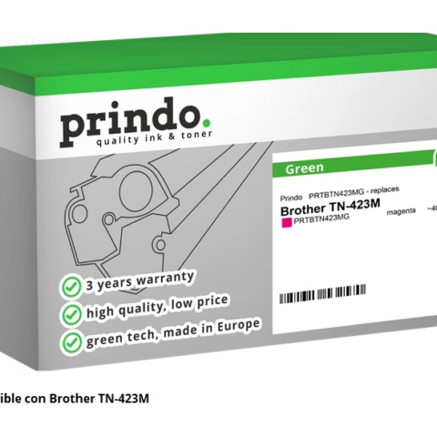 Prindo Tóner magenta PRTBTN423MG Green Compatible con Brother TN-423M