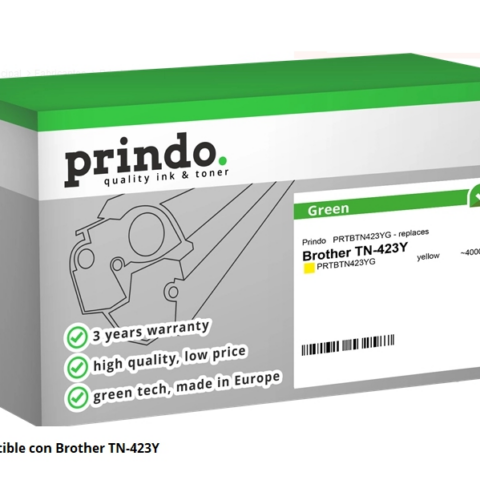 Prindo Tóner amarillo PRTBTN423YG Green Compatible con Brother TN-423Y