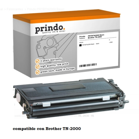 Prindo Tóner negro PRTBTN2000 Basic compatible con Brother TN-2000