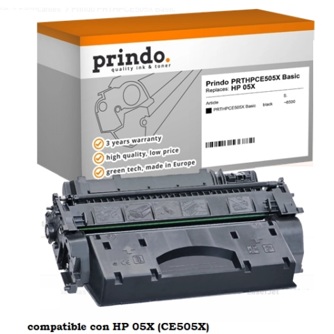 Prindo Tóner negro PRTHPCE505X Basic compatible con HP 05X CE505X