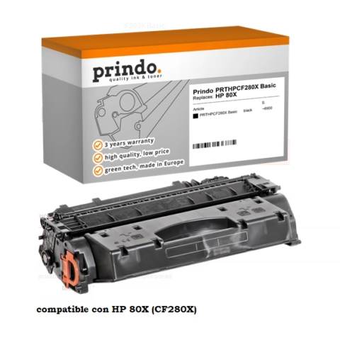 Prindo Tóner negro PRTHPCF280X Basic compatible con HP 80X CF280X