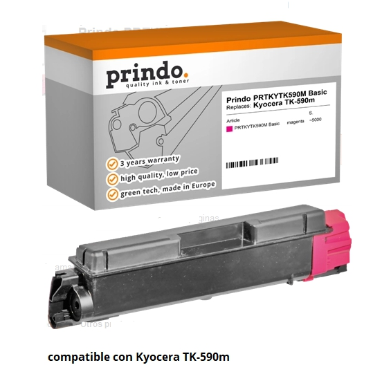 Prindo Tóner magenta PRTKYTK590M Basic Compatible con Kyocera TK-590m
