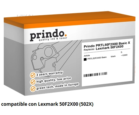 Prindo Tóner negro PRTL50F2X00 Basic Compatible con Lexmark 50F2X00