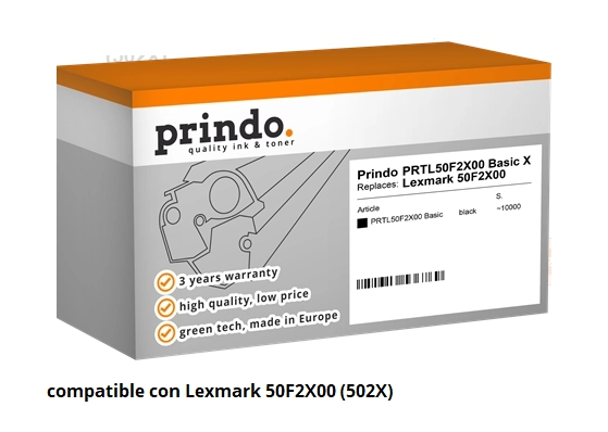 Prindo Tóner negro PRTL50F2X00 Basic Compatible con Lexmark 50F2X00