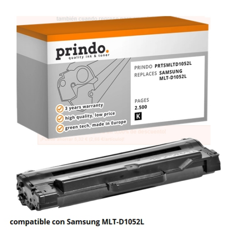 Prindo Tóner negro PRTSMLTD1052L Basic Compatible con Samsung MLT-D1052L