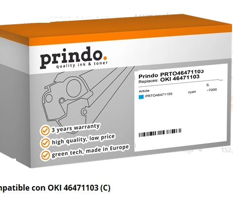 Prindo Tóner cian PRTO46471103 Compatible con OKI 46471103