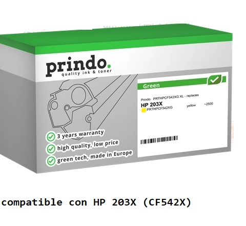 Prindo Tóner amarillo PRTHPCF542XG Green Compatible con HP 203X CF542X