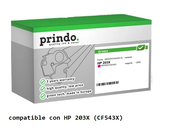 Prindo Tóner magenta PRTHPCF543XG Green Compatible con HP 203X