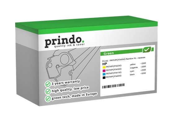 Prindo Value Pack negro cian magenta amarillo PRTHPCF540XG Rainbow Green compatible con HP 203A