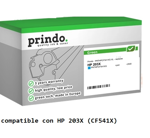 Prindo Tóner cian PRTHPCF541XG Green Compatible con HP 203X