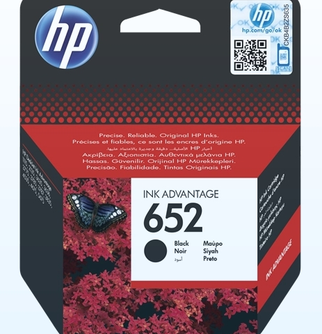 HP Cartucho de tinta negro F6V25AE 652