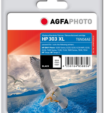 Agfa Photo Cartucho de tinta negro APHP303XLB compatible con HP 303XL T6N04AE
