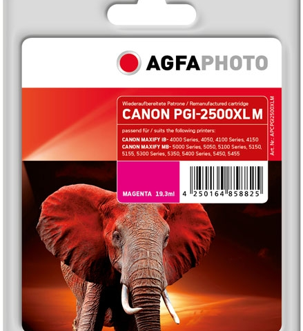 Agfa Photo Cartucho de tinta magenta APCPGI2500XLM compatible con Canon PGI-2500m XL 9266B001