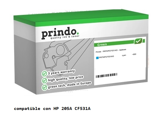 Prindo Tóner cian PRTHPCF531AG Green Compatible con HP 205A CF531A