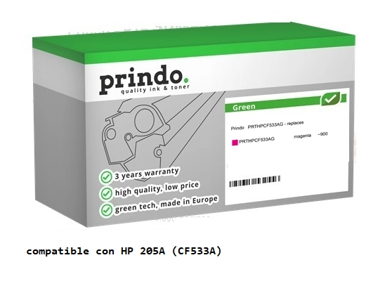 Prindo Tóner magenta PRTHPCF533AG Green Compatible con HP 205A CF533A