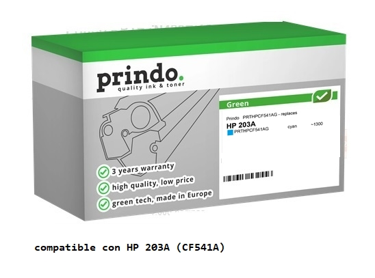 Prindo Tóner cian PRTHPCF541AG Green Compatible con HP 203A