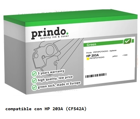 Prindo Tóner amarillo PRTHPCF542AG Green Compatible con HP 203A