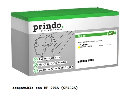 Prindo Tóner amarillo PRTHPCF542AG Green Compatible con HP 203A