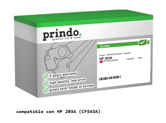 Prindo Tóner magenta PRTHPCF543AG Green Compatible con HP 203A