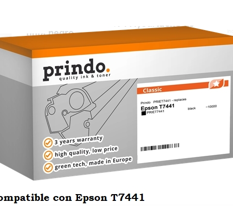 Prindo Cartucho de tinta negro PRIET7441 compatible con Epson T7441