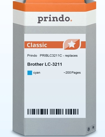 Prindo Cartucho de tinta cian PRIBLC3211C compatible con Brother LC3211C LC-3211