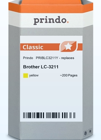 Prindo Cartucho de tinta amarillo PRIBLC3211Y compatible con Brother LC3211Y LC-3211