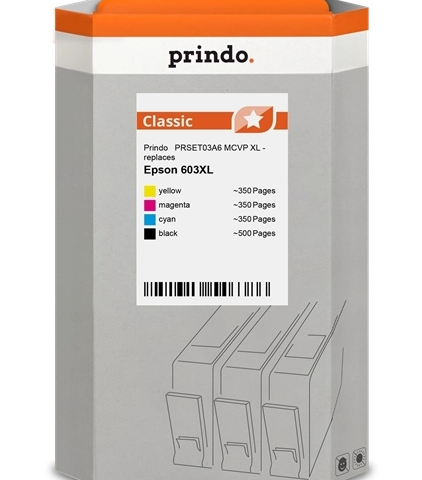 Prindo Multipack negro cian magenta amarillo PRSET03A6 compatible con Epson 603XL