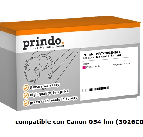 Prindo Tóner magenta PRTC054HM compatible con Canon 054 hm