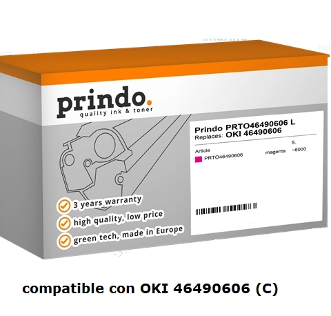 Prindo Tóner magenta PRTO46490606 compatible con OKI 46490606