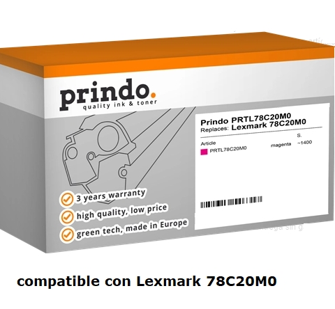 Prindo Tóner magenta PRTL78C20M0 compatible con Lexmark 78C20M0