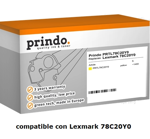 Prindo Tóner amarillo PRTL78C20Y0 compatible con Lexmark 78C20Y0