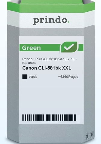 Prindo Cartucho de tinta negro PRICCLI581BKXXLG Green compatible con Canon CLI-581bk XXL 1998C001