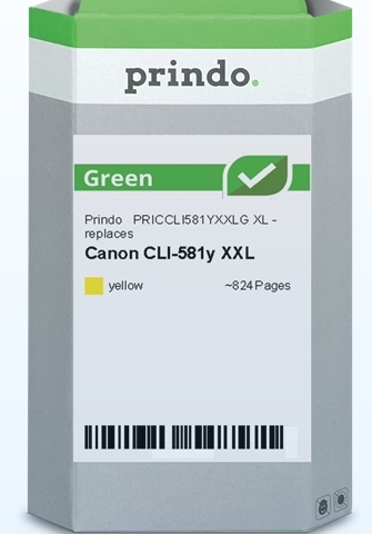 Prindo Cartucho de tinta amarillo PRICCLI581YXXLG Green compatible con Canon CLI-581y XXL 1997C001 amarillo
