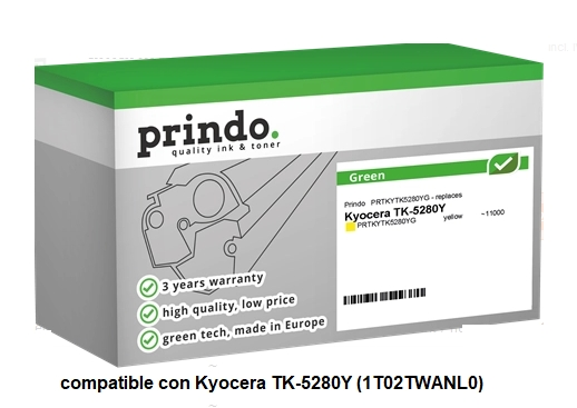 Prindo Tóner amarillo PRTKYTK5280YG Green compatible con Kyocera TK-5280Y