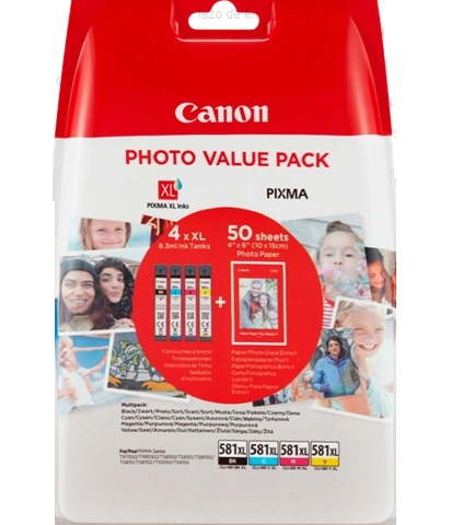 Canon Value Pack negro cian magenta amarillo CLI-581 XL Photo 2052C004