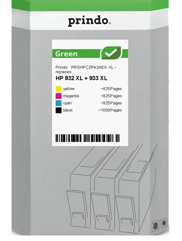 Prindo Multipack PRSHPC2P42AEG Green compatible con HP 932 XL + 933 XL C2P42AE