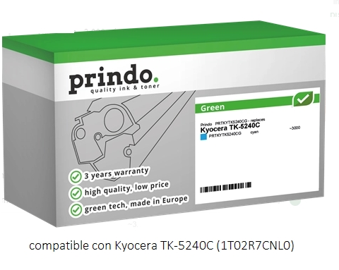 Prindo Tóner cian PRTKYTK5240CG Green compatible con Kyocera TK-5240C