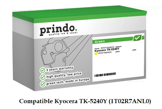 Prindo Tóner amarillo PRTKYTK5240YG Green compatible con Kyocera TK-5240Y