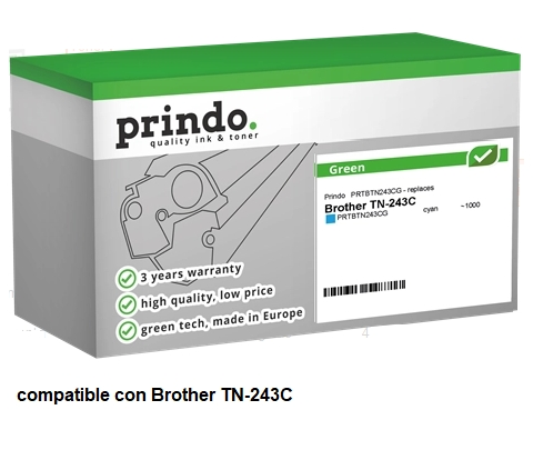 Prindo Tóner cian PRTBTN243CG Green compatible con Brother TN-243C