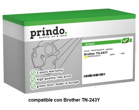 Prindo Tóner amarillo PRTBTN243YG Green compatible con Brother TN-243Y