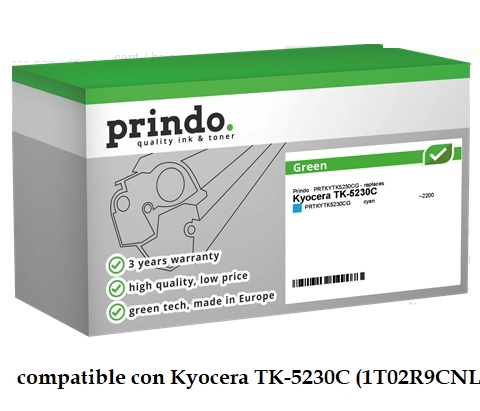 Prindo Tóner cian PRTKYTK5230CG Green compatible con Kyocera TK-5230C 1T02R9CNL0
