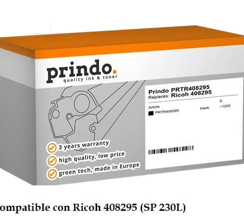 Prindo Tóner negro PRTR408295 compatible con Ricoh 408295