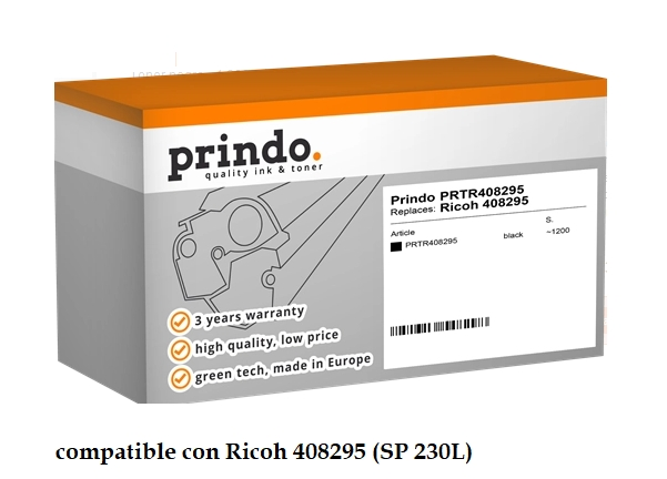Prindo Tóner negro PRTR408295 compatible con Ricoh 408295