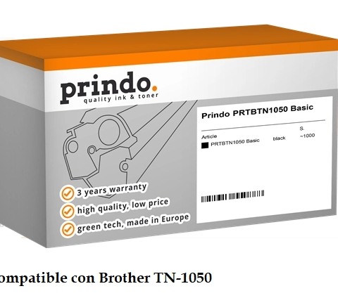Prindo Tóner negro PRTBTN1050 Basic compatible con Brother TN-1050