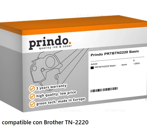 Prindo Tóner negro PRTBTN2220 Basic compatible con Brother TN-2220