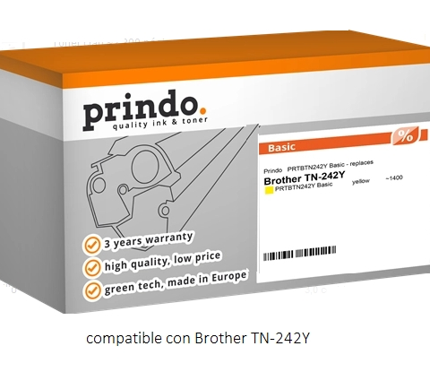 Prindo Tóner amarillo PRTBTN242Y Basic compatible con Brother TN-242Y