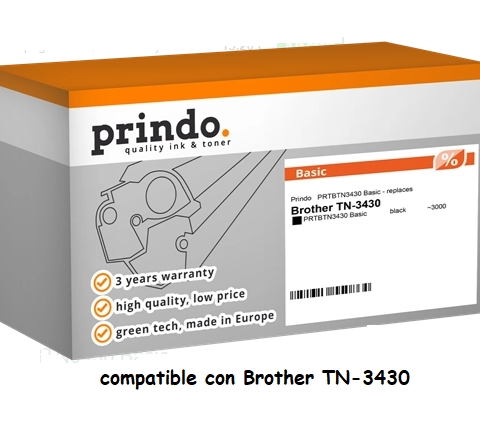 Prindo Tóner negro PRTBTN3430 Basic compatible con Brother TN-3430