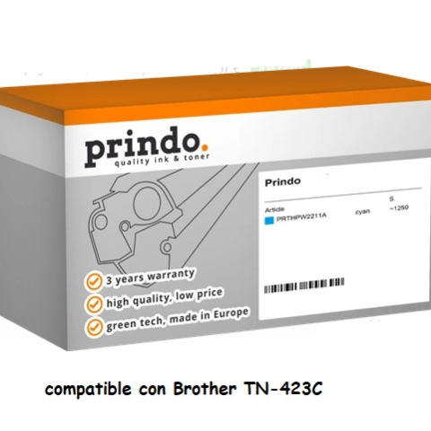 Prindo Tóner cian PRTBTN423C Basic compatible con Brother TN-423C