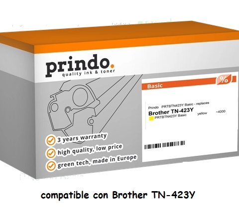Prindo Tóner amarillo PRTBTN423Y Basic compatible con Brother TN-423Y